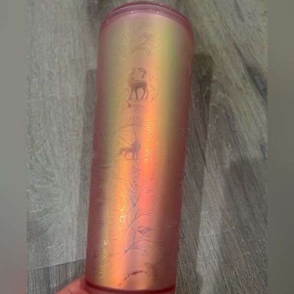 Starbucks 2022 Plastic Cold Woodland Lace Soft Touch 24oz Holiday Tumbler Venti - Picture 3 of 6